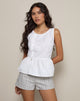Immagine di Yoko Wrap Blouse in Popeline Bianco