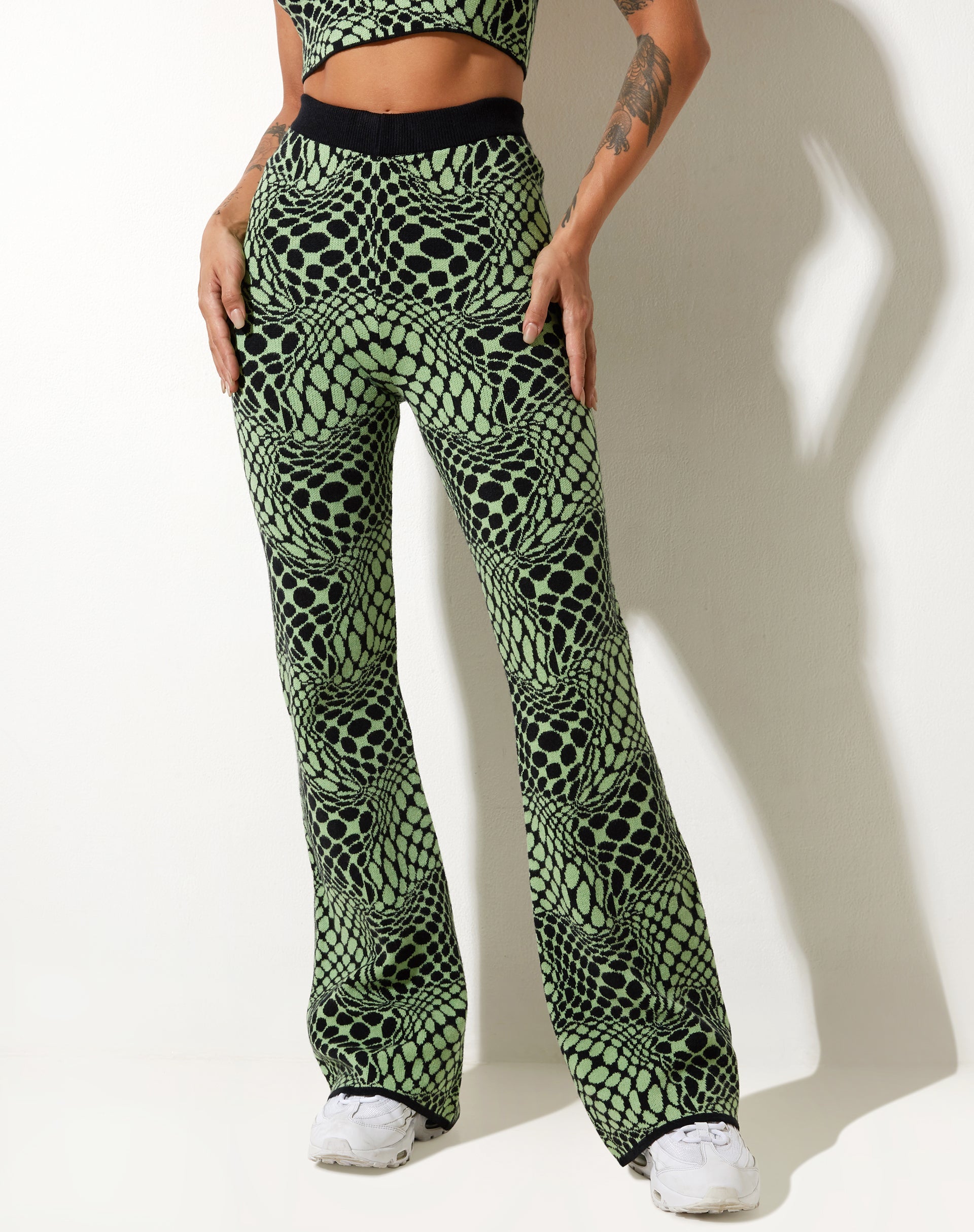 immagine del pantalone Yuana in Geo Polka Verde Arcadian