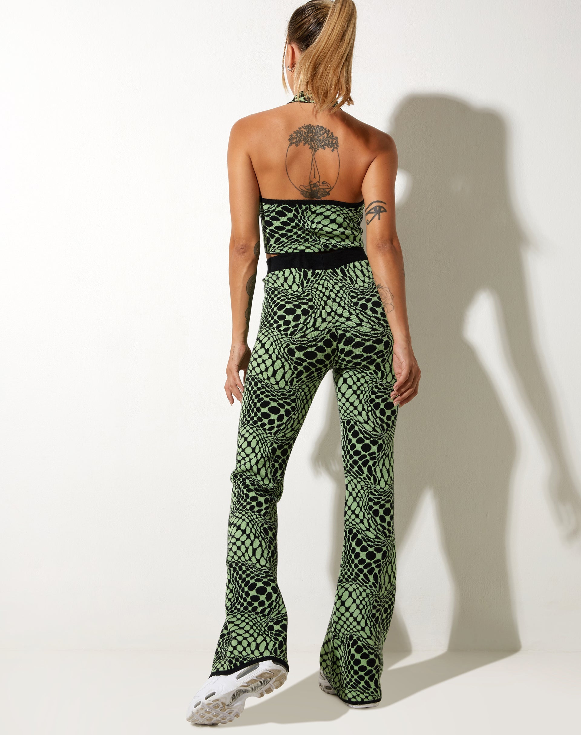 immagine di Molisa Crop Top in Geo Polka Verde Arcadian