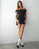 Immagine di Yudia Bardot Mini Dress in Ditsy Rose Nero