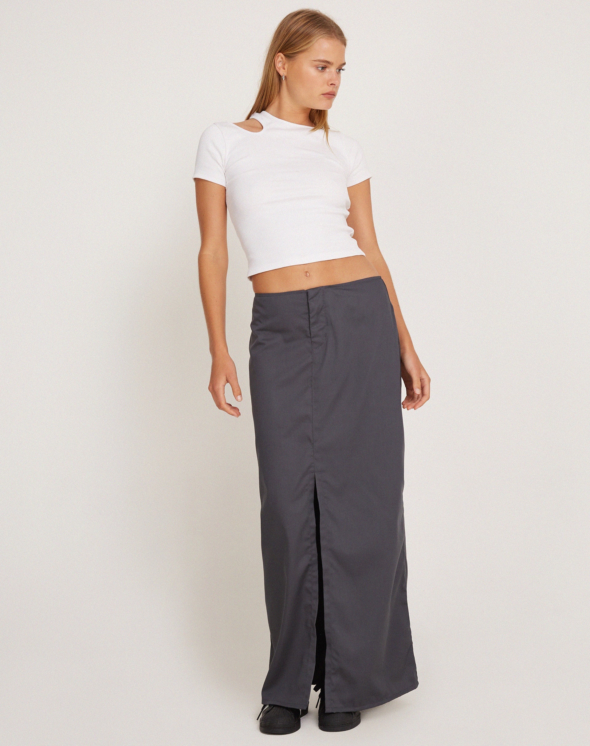 Immagine di Yuji Cutout Top a costine bianco