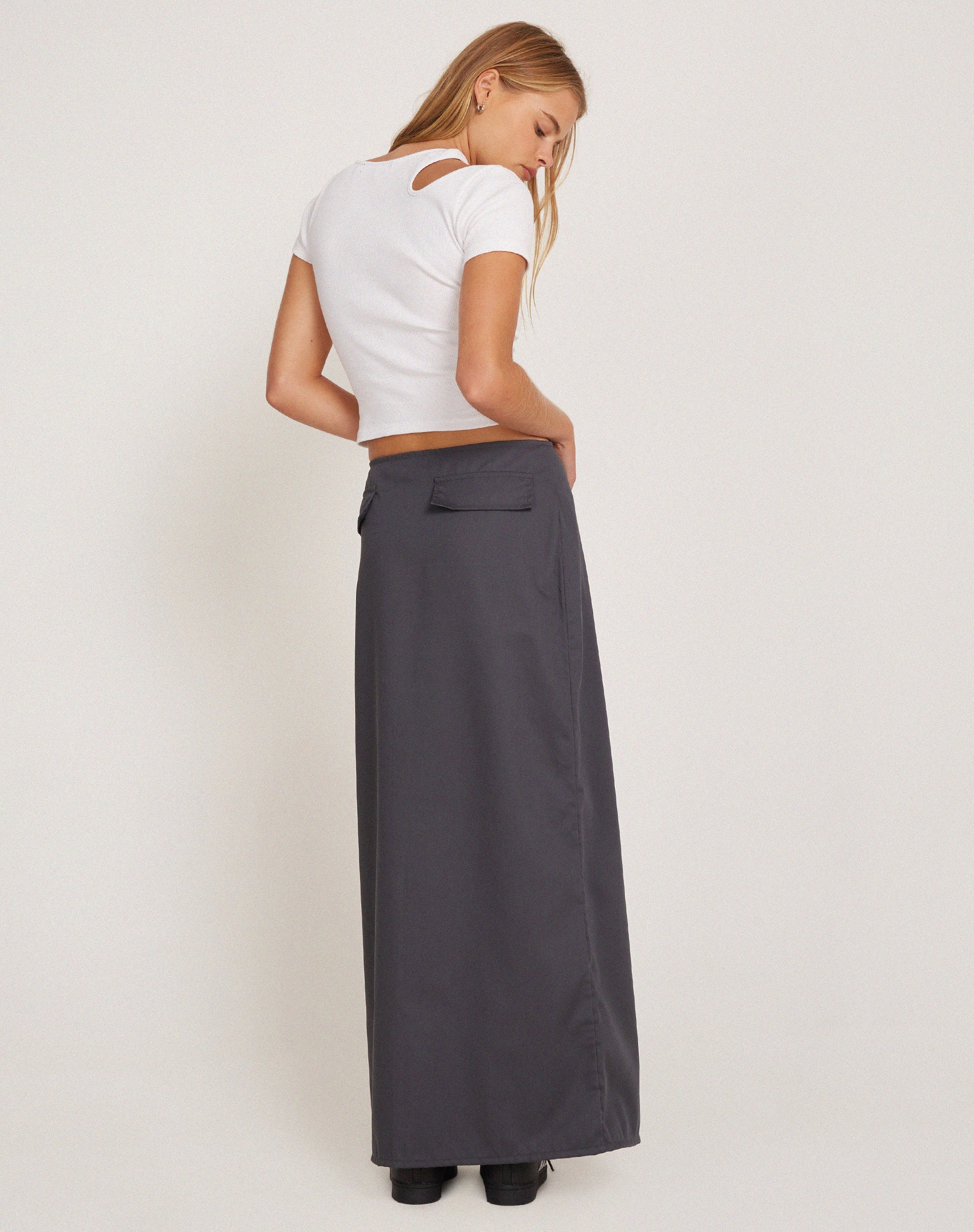 Immagine di Yuji Cutout Top a costine bianco