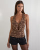 Image of Yukari Plunge Top in Burnout Mesh Brown