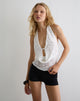 Immagine di Yukari Plunge Top in maglia jacquard bianca