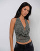 Immagine di Yukari Plunge Top in maglia jacquard verde