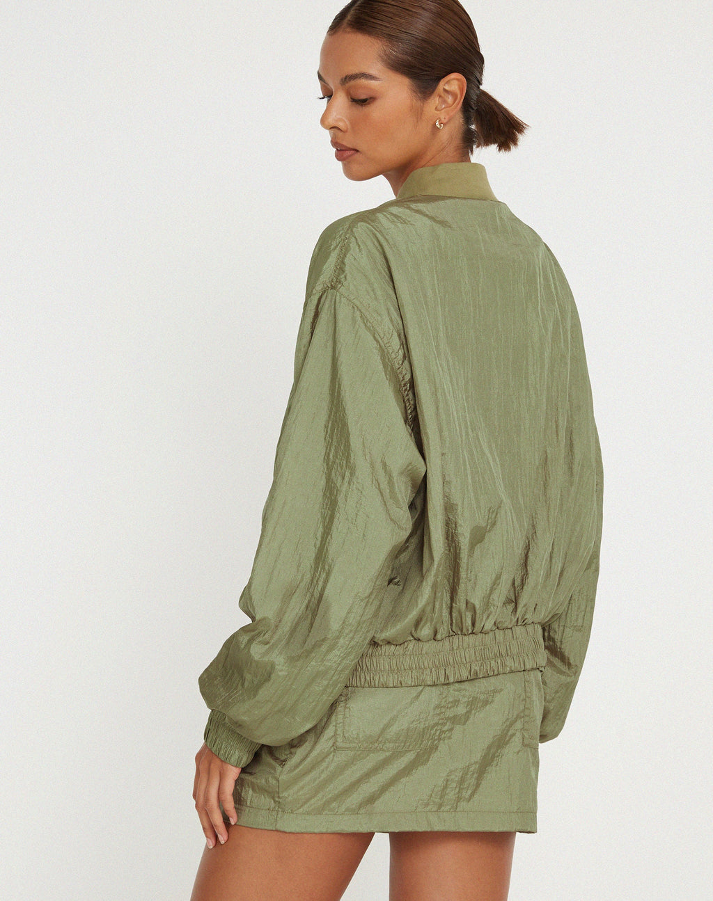 Giacca a conchiglia Yuu in verde argento