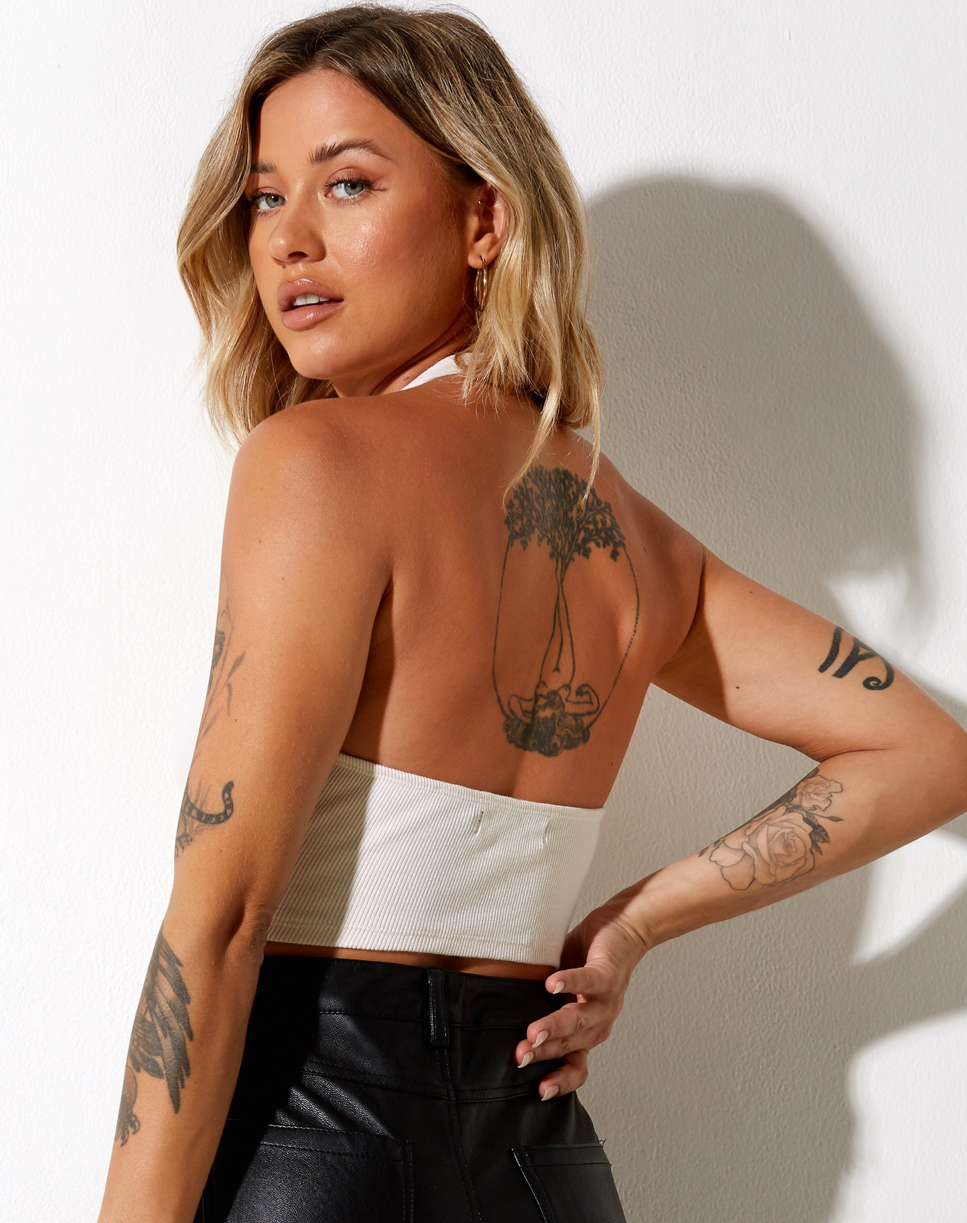 Immagine di Zagh Crop Top in Rib Winter White