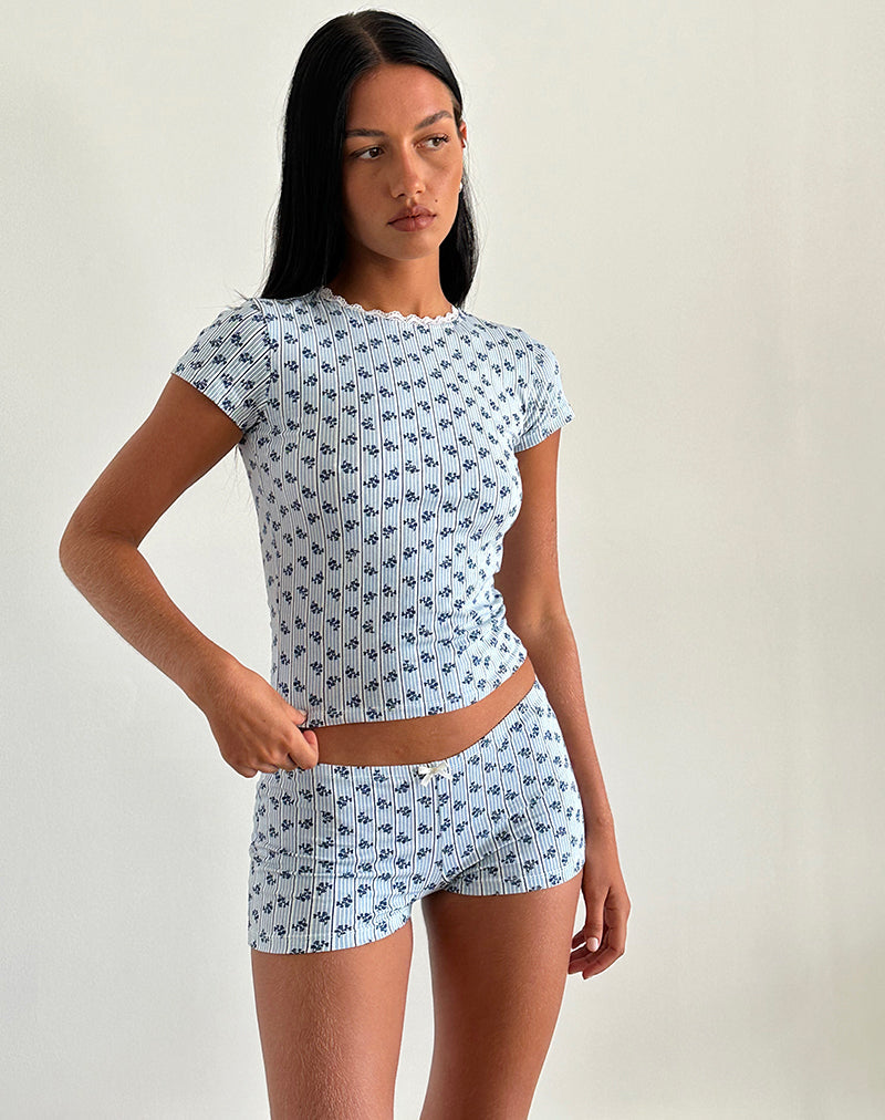 Micropantaloncini Ritulia a righe floreali