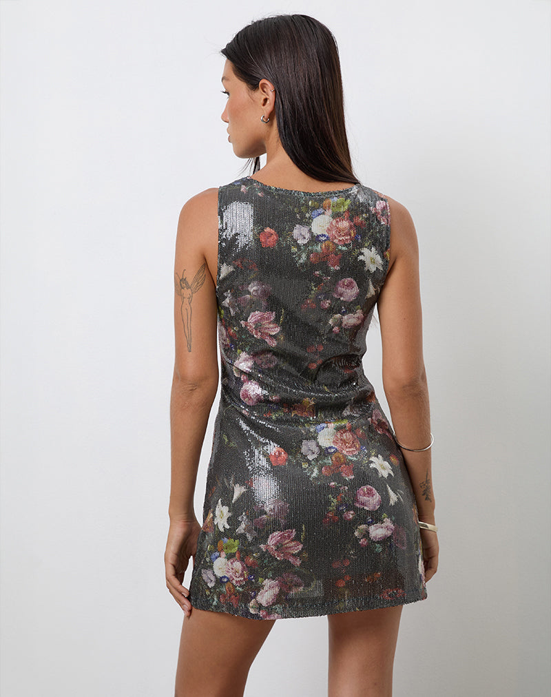 Immagine di Zahira Mini Abito in Paillettes Vintage Flower