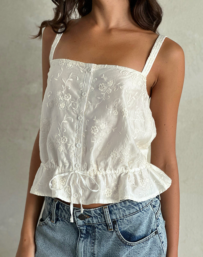 Top Zaraku in Fresia Broderie Avorio