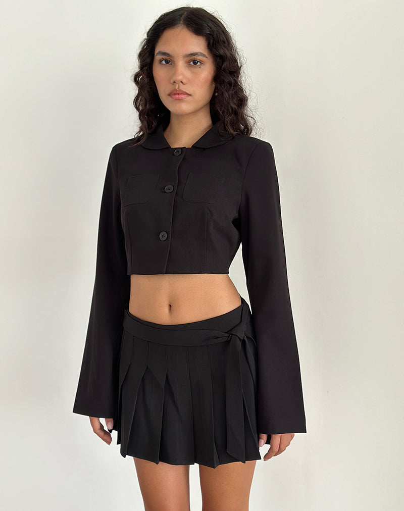 Zaviya - Giacca cropped in nero