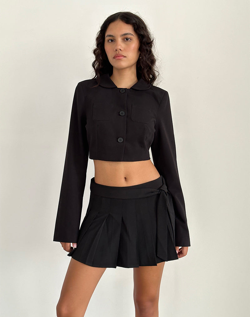 Mini gonna a pieghe Zekira in nero