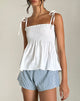immagine di Zerah Shirred Cami Top in Popeline Bianco