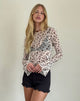 Immagine di Zerlin Top sfoderato in marrone Stem Flower Flock