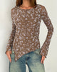 Immagine di Zest Top a maniche lunghe in maglia botanica Dark Taupe