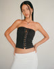 Immagine di Ziggy Top a fascia con pizzo in nero