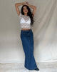 immagine di Maxi gonna in denim a vita bassa in blu medio usato