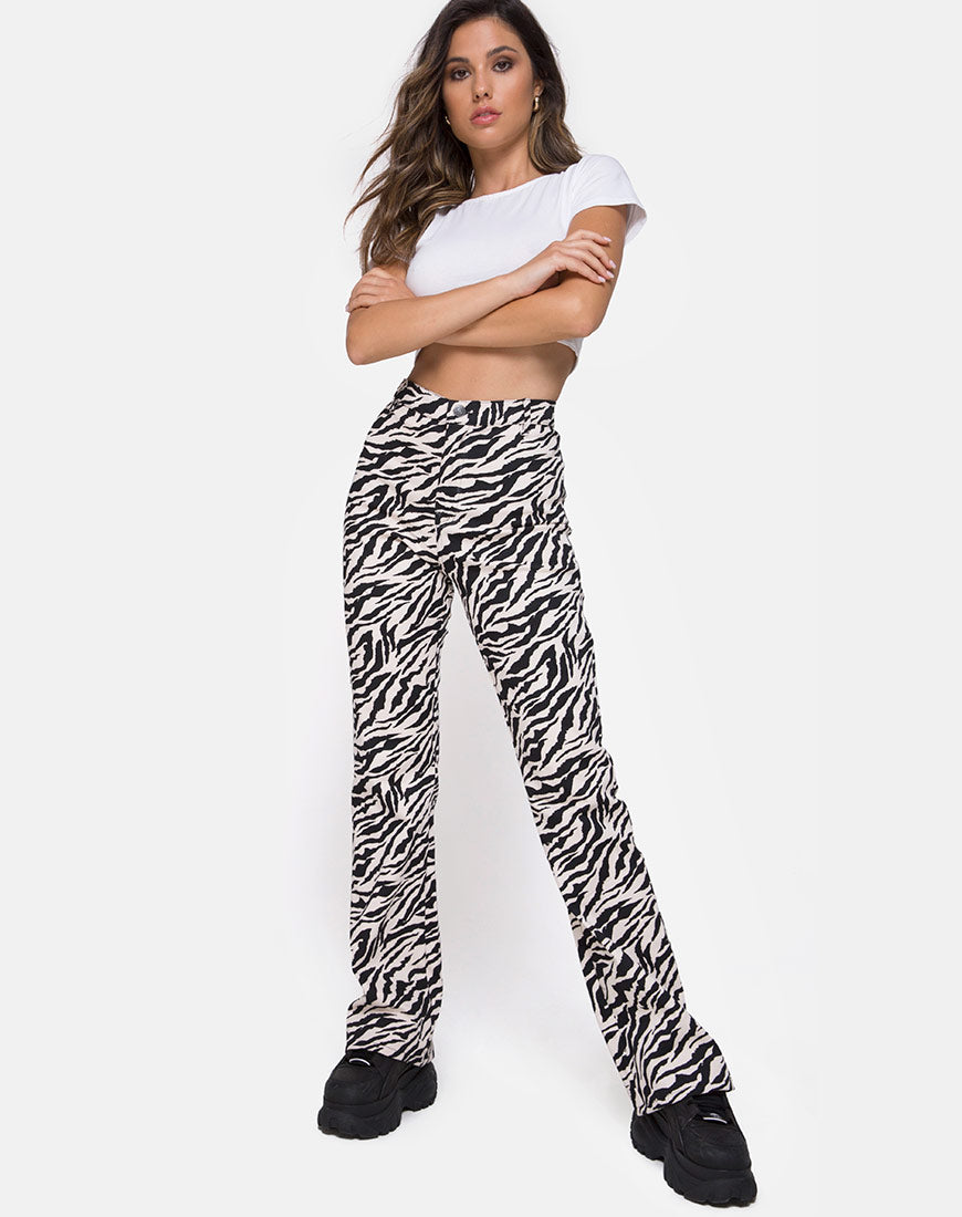 Immagine di Zoven Pantalone anni '90 Zebra Bianco e Nero
