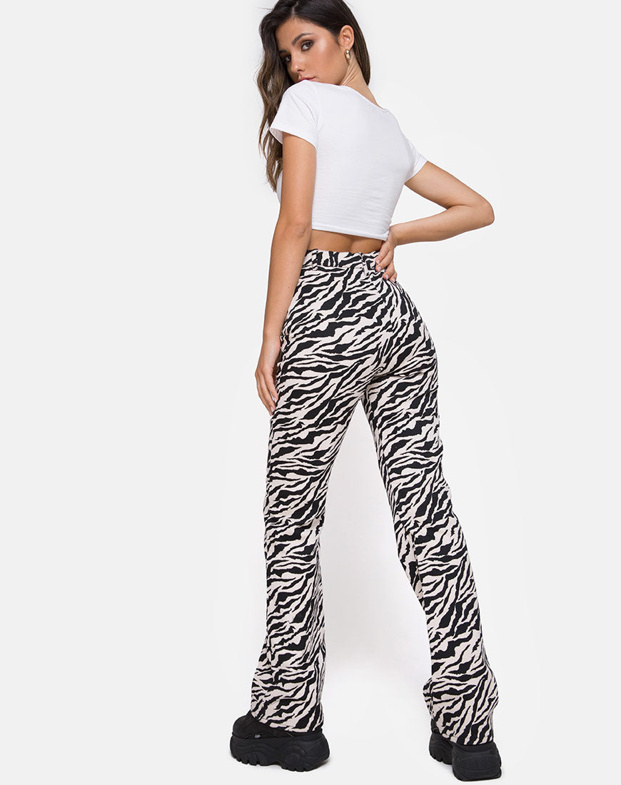 Immagine di Zoven Pantalone anni '90 Zebra Bianco e Nero