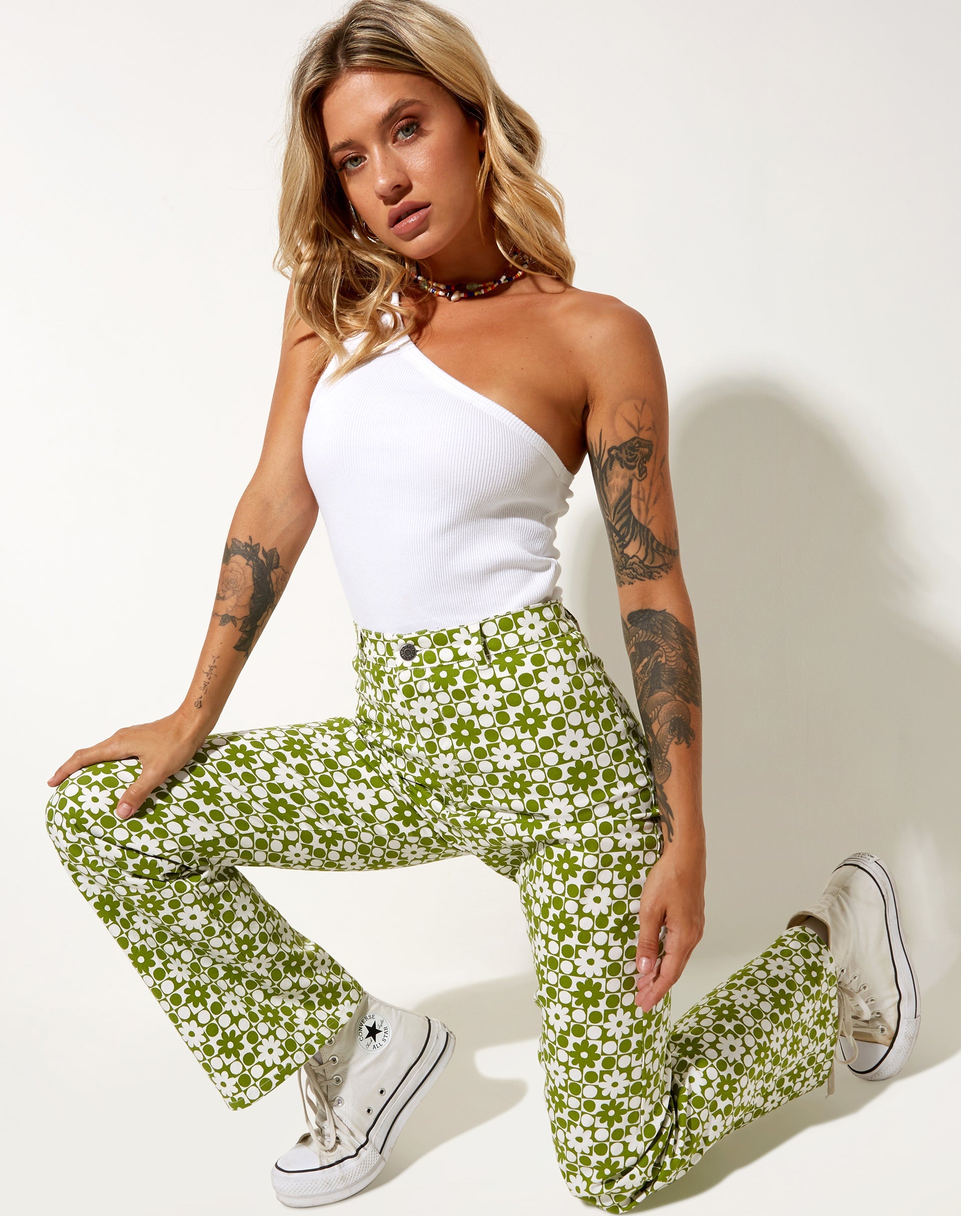 Immagine di Zoven Pantalone in Patchwork Daisy Verde