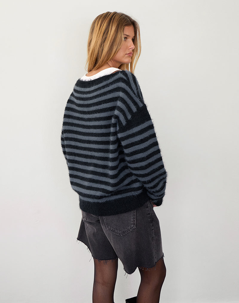 Immagine di Zuleika Jumper a righe color carbone