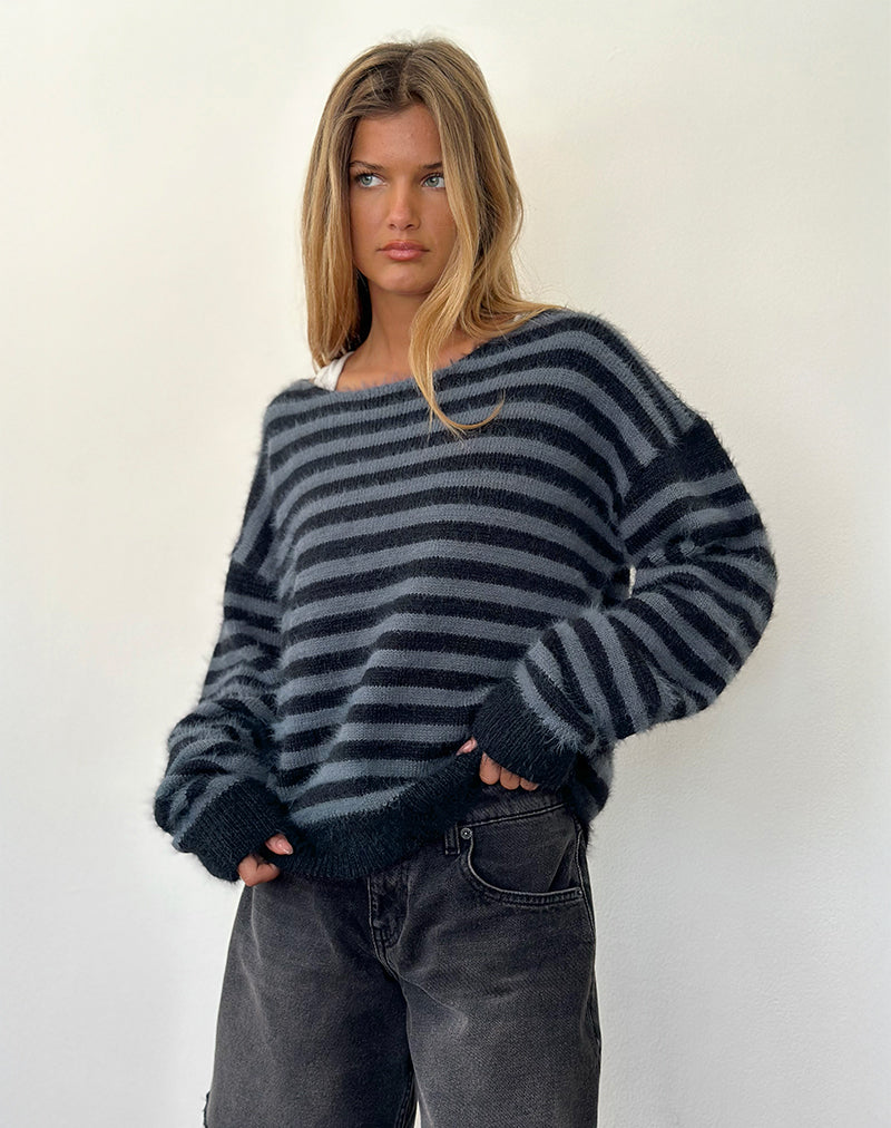 Maglia Zuleika a righe color carbone