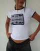 Immagine di Zyzy Baby Tee in bianco con stampa Heartbreaker