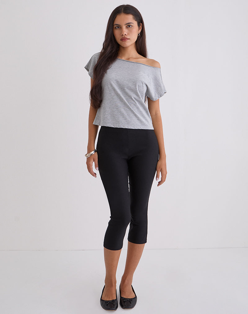 Immagine di Asla Cropped Capri Trouser in Stretch Tailoring Nero
