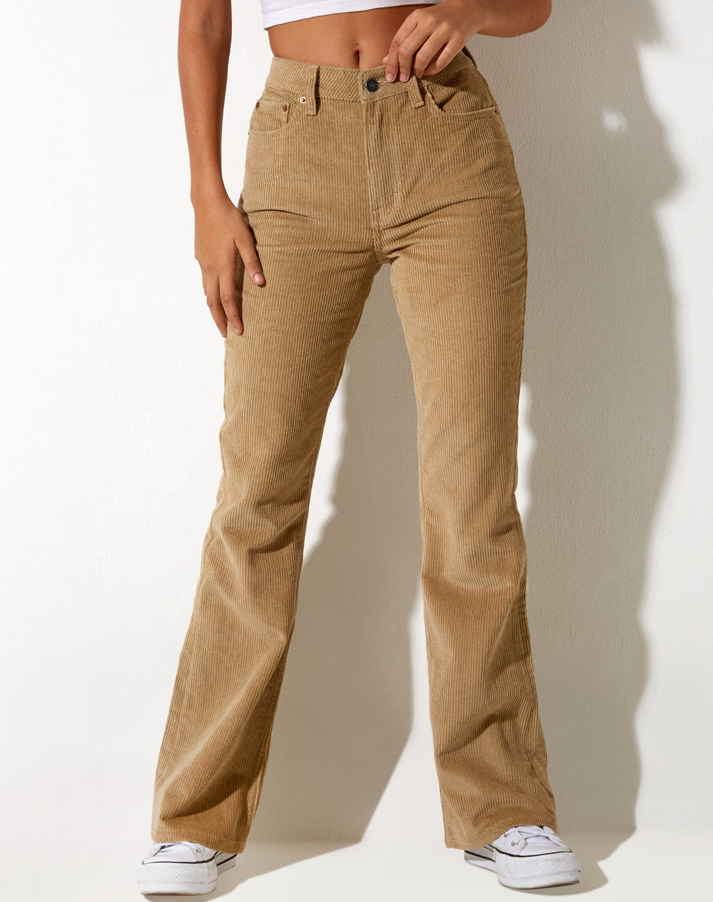 Jeans Bootleg in corda sabbia