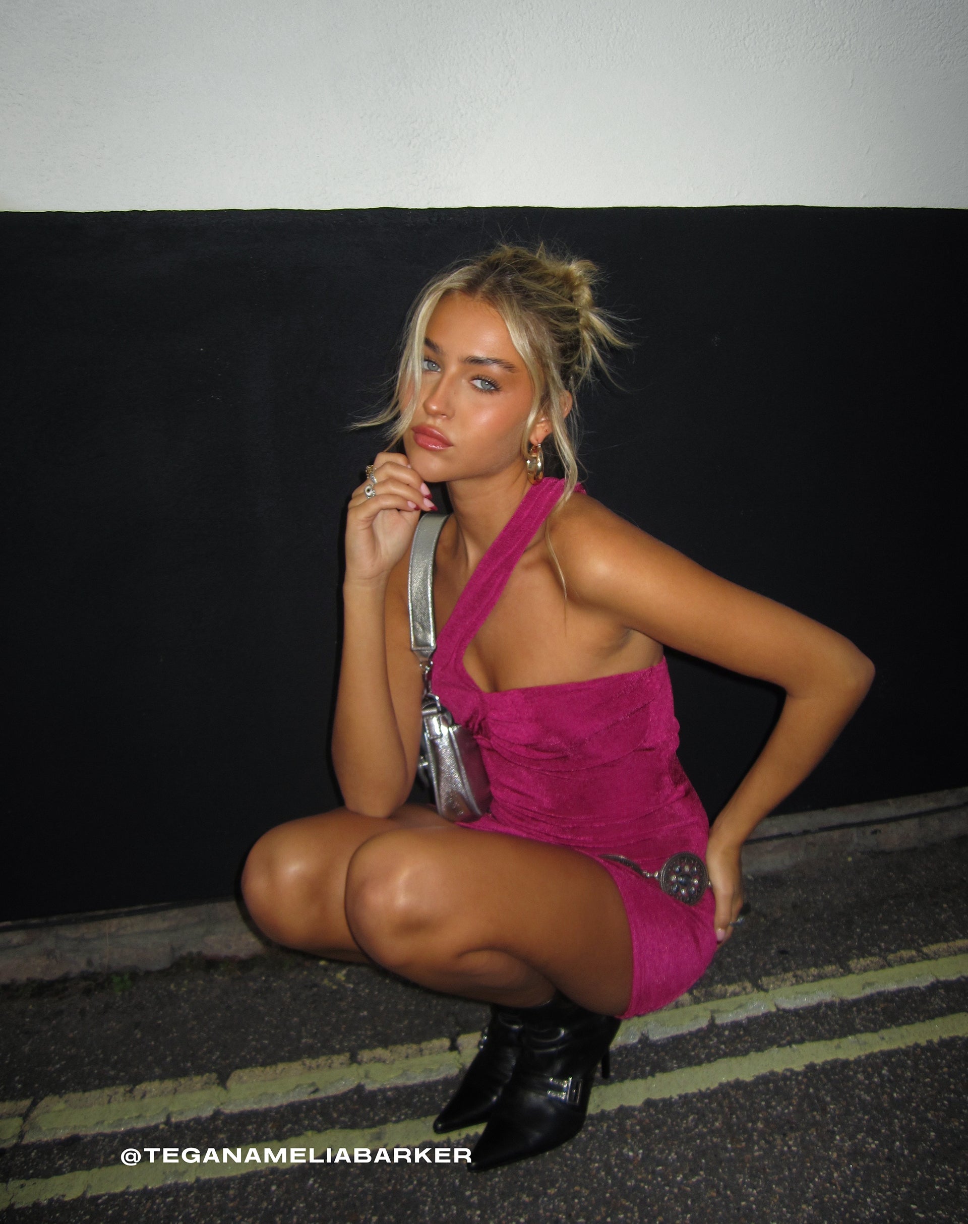 Immagine di Alessa Mini Dress monospalla in Magenta Purple