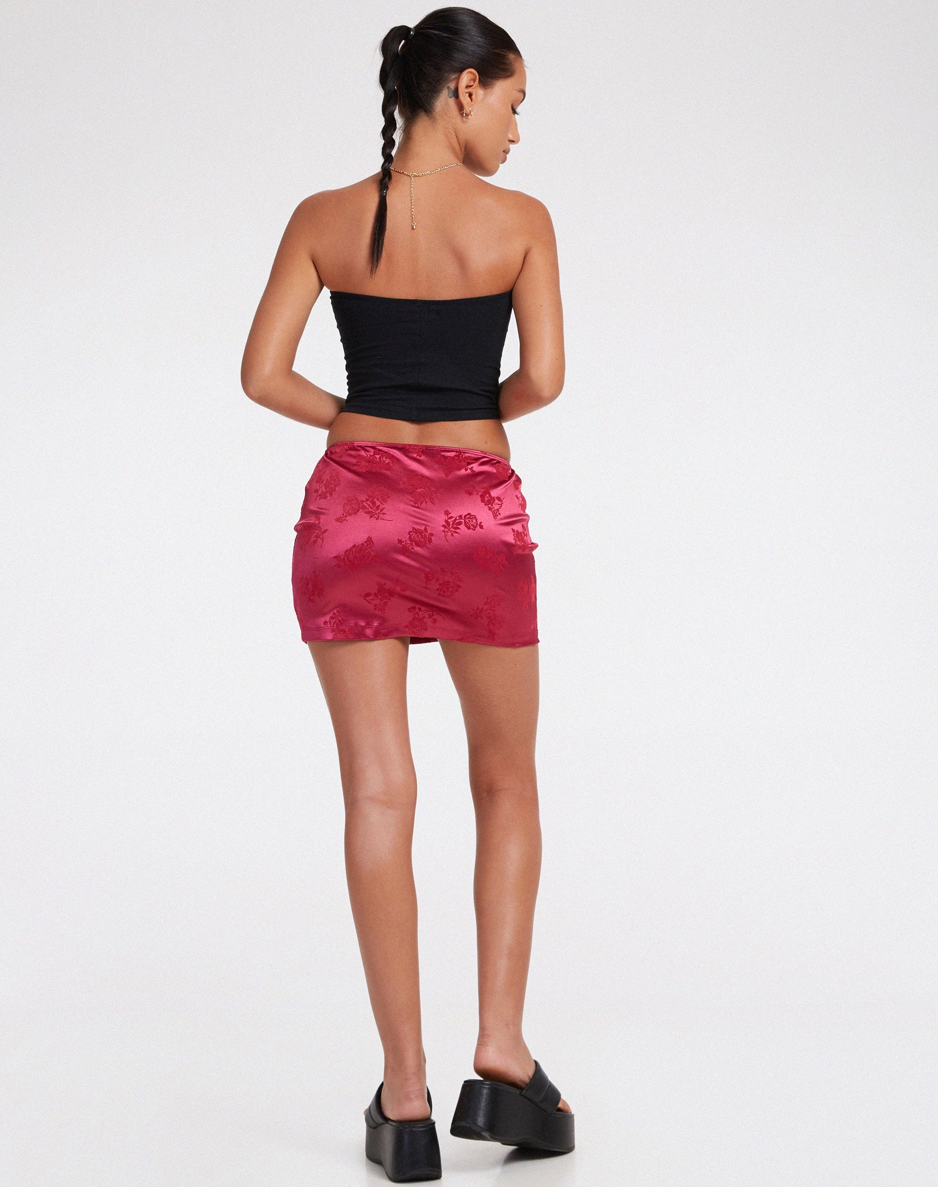 immagine di Guida Mini Skirt in Rose Flock Magenta
