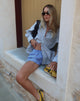Immagine di MOTEL X JACQUIE Turner Shirt a righe grigie e bianche con ricamo M