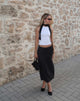 Immagine di MOTEL X JACQUIE Duende Midi Skirt in Sketchy Stripe Nero