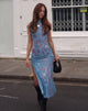 immagine di MOTEL X JACQUIE Flo Maxi Dress in Lumen Mesh Blu