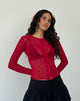 Immagine della camicia Kahula in maglia floccata con cuore rosso