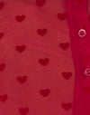 Cuore rosso in maglia floccata