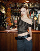 Immagine di Calypso Off Shoulder Top in Lurex Gold Stripe