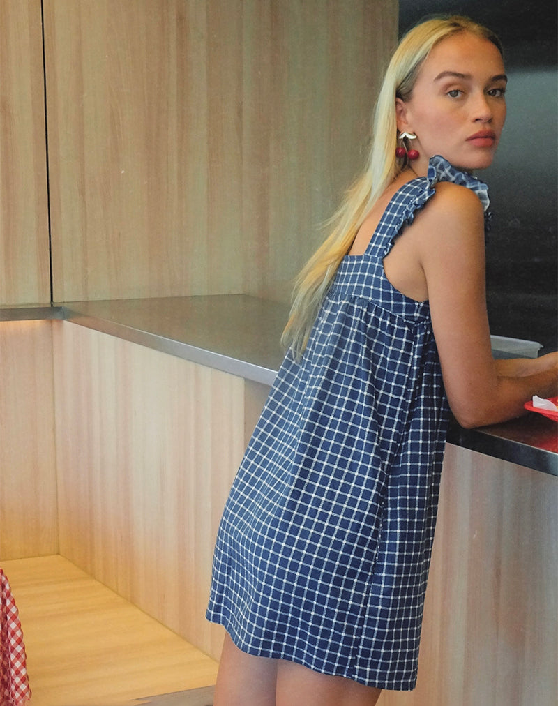 Immagine di Sanaly Mini Dress in Tartan Navy Rami