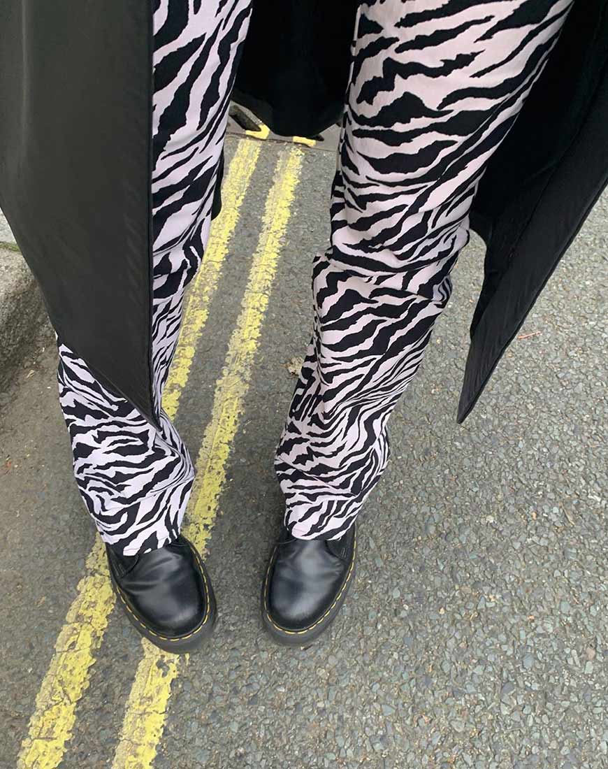 Immagine di Zoven Pantalone anni '90 Zebra Bianco e Nero