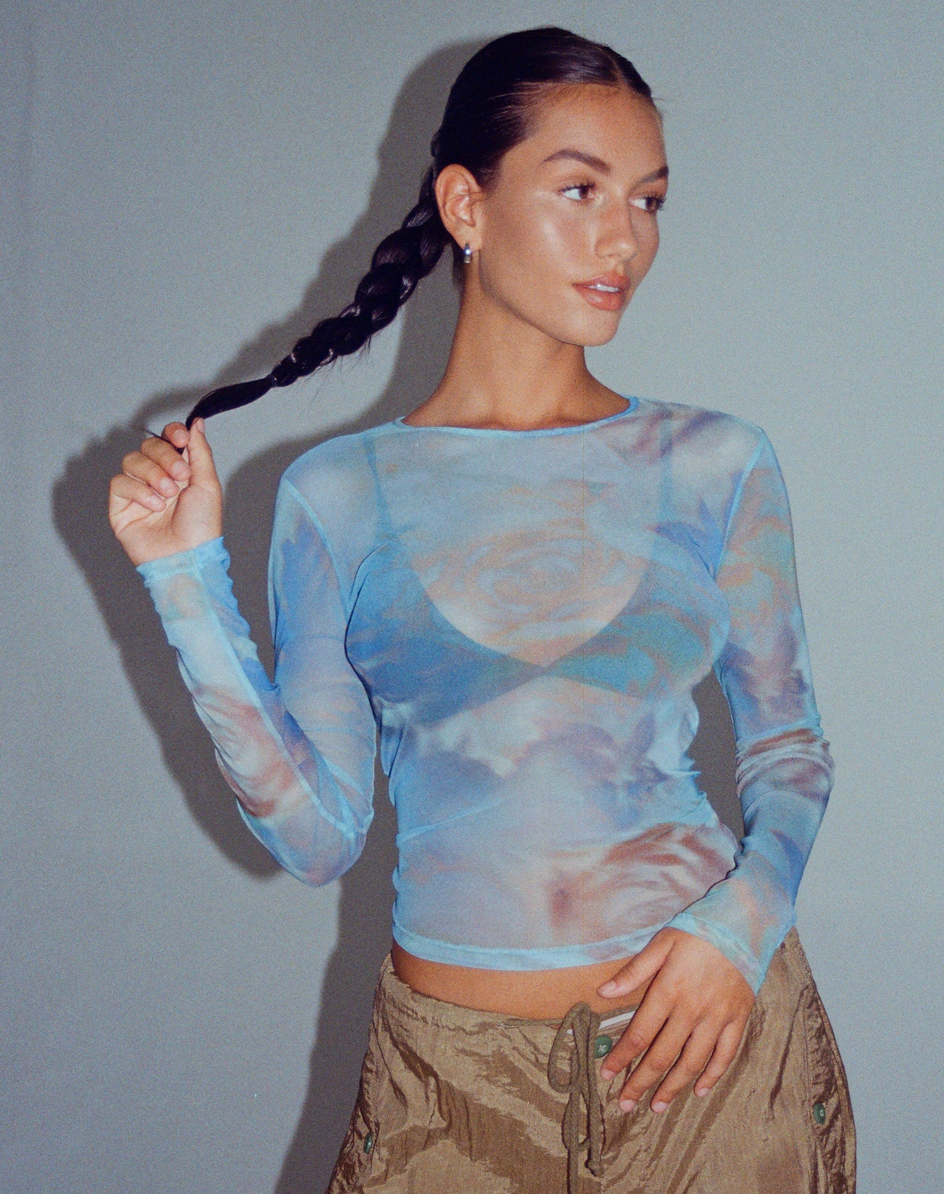 immagine di Elijah Crop Top in Digi Petal Blue