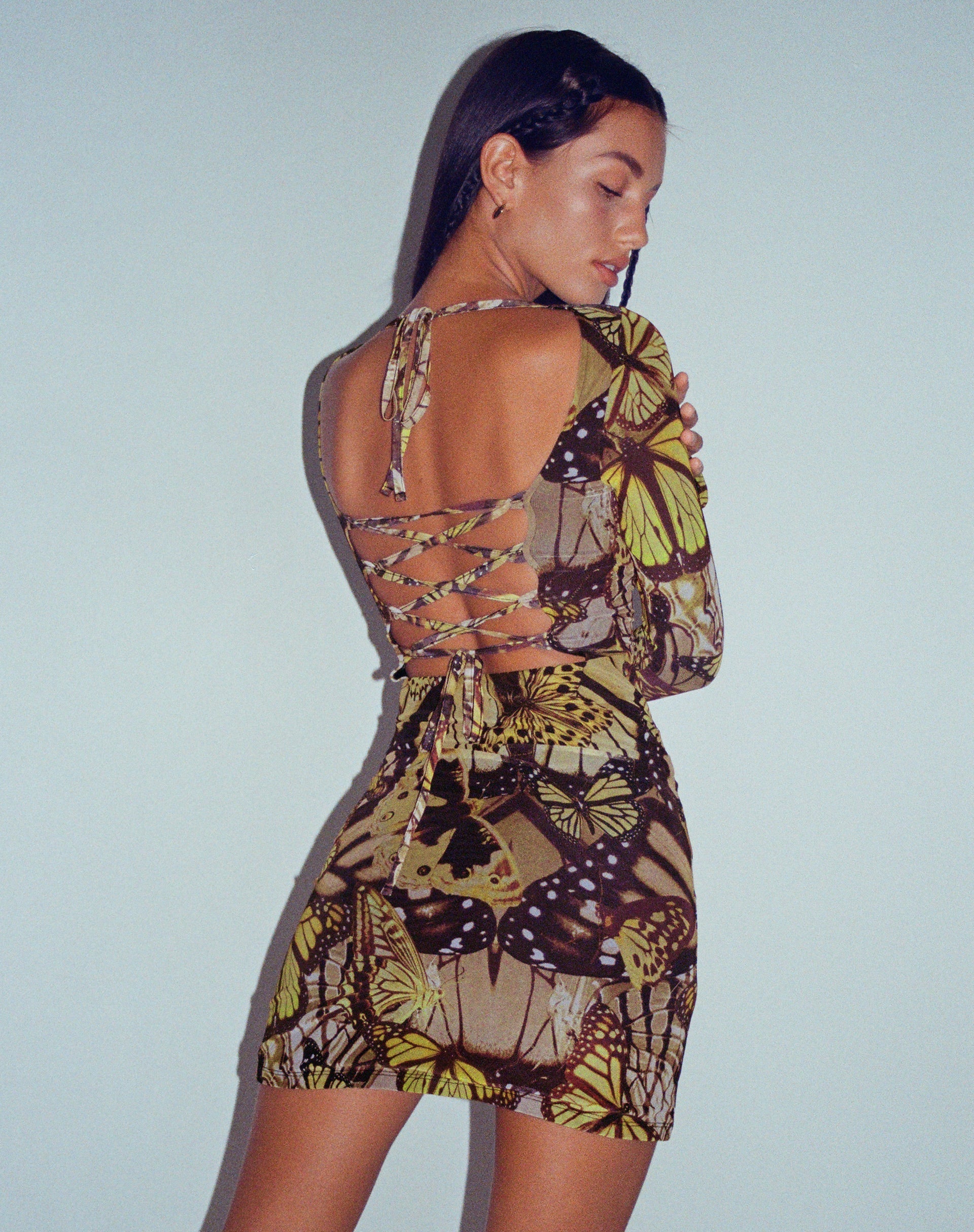 immagine di Onata Mini Dress in Butterfly Gold