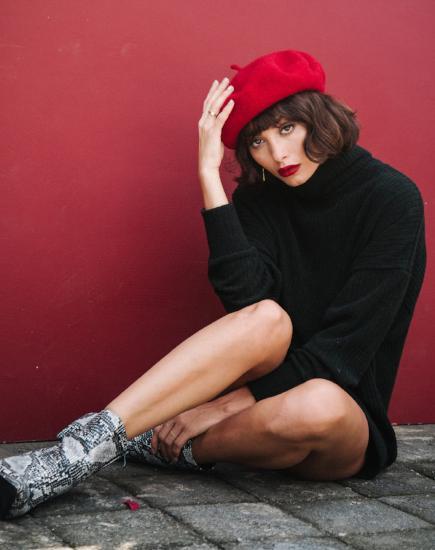 Immagine di Neve Jumper Dress in maglia a coste nero