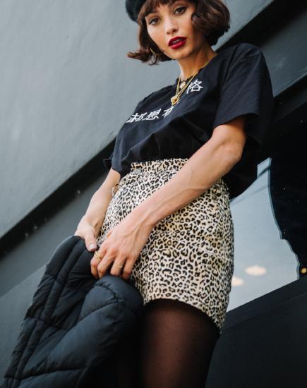 Immagine di Mini Broomy Skirt in Rar Leopard Brown