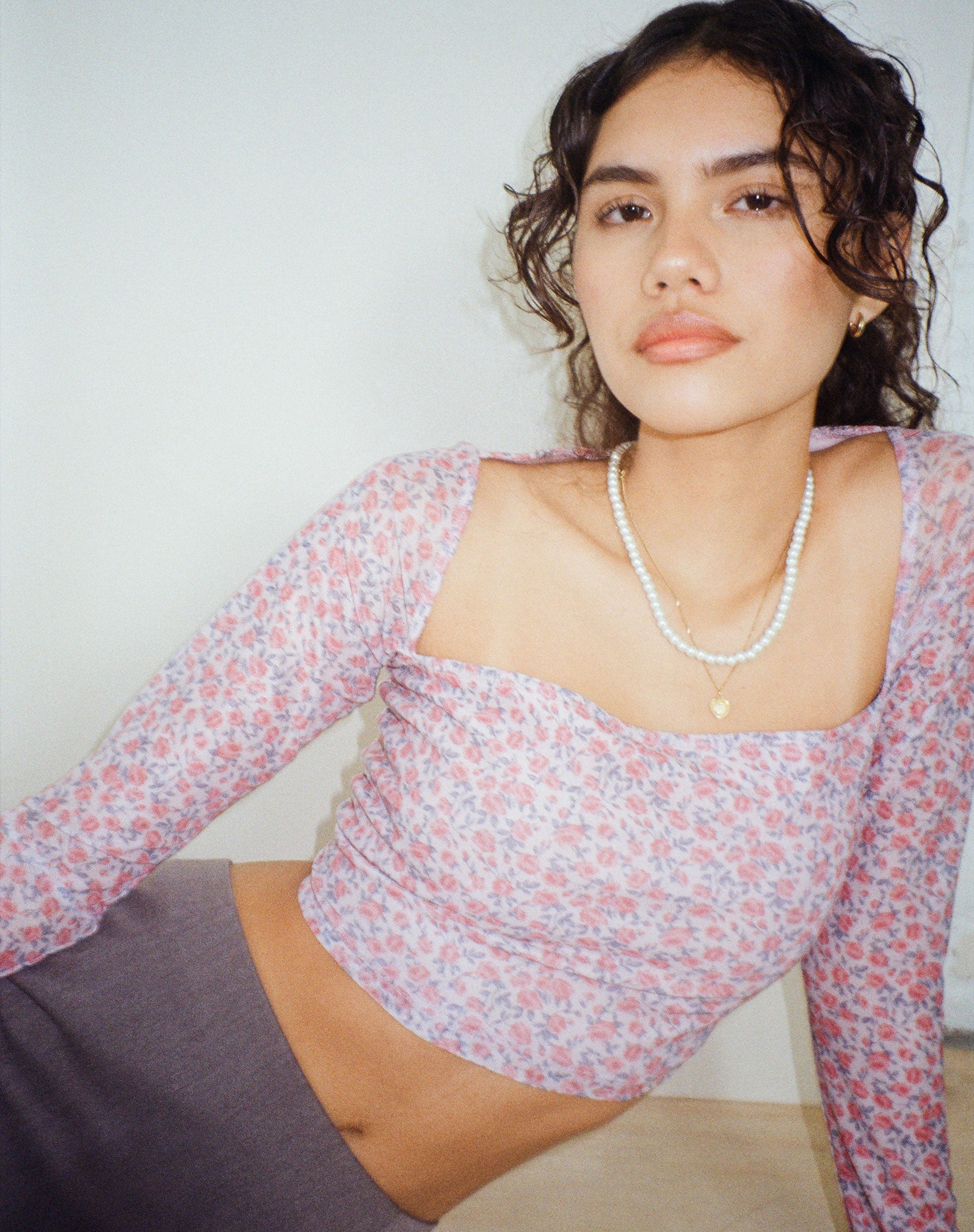 immagine di Kalisha - Top a maniche lunghe in rosa primaverile - Dusty Pink