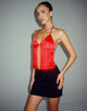 Arun Cami Top in rosso satinato