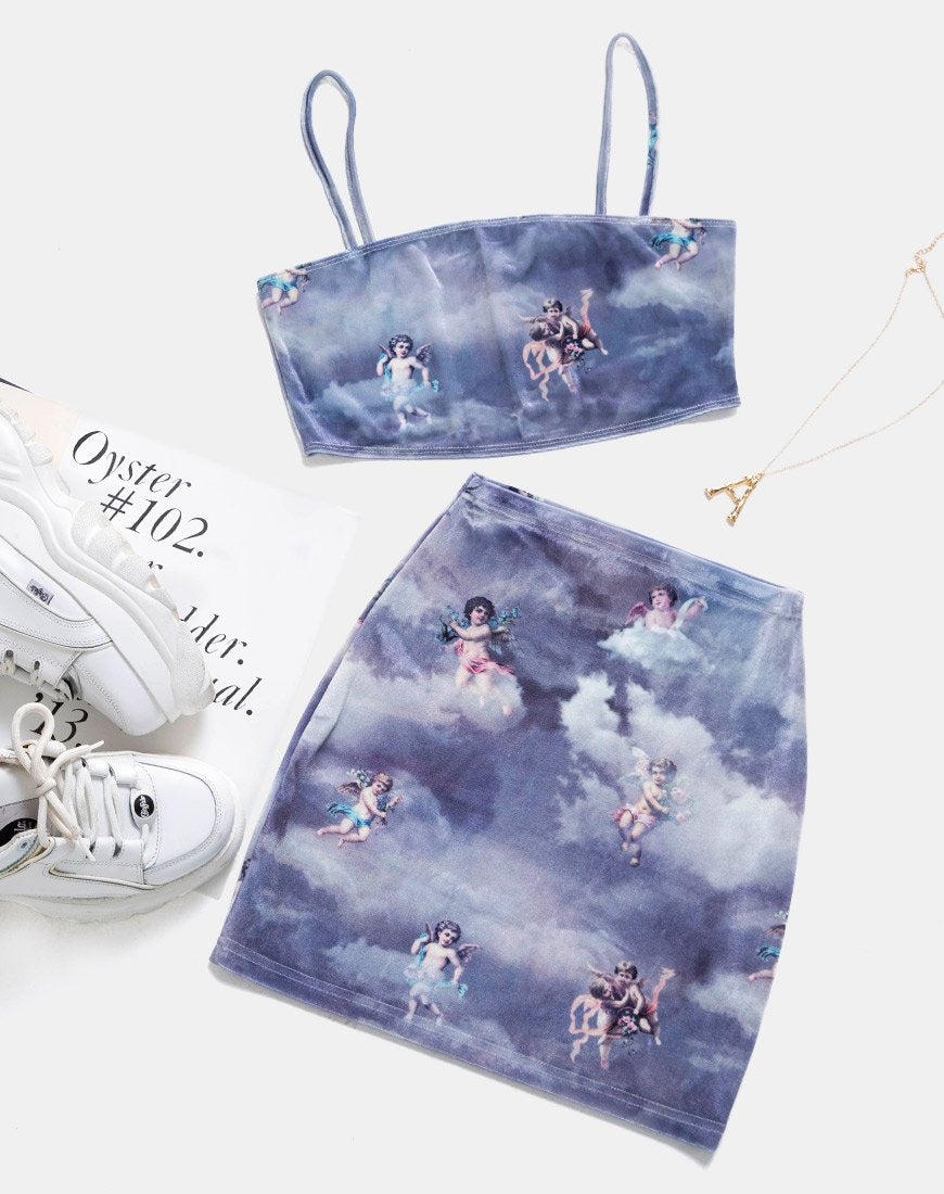Immagine di Kozina Crop Top in velluto grigio Angel