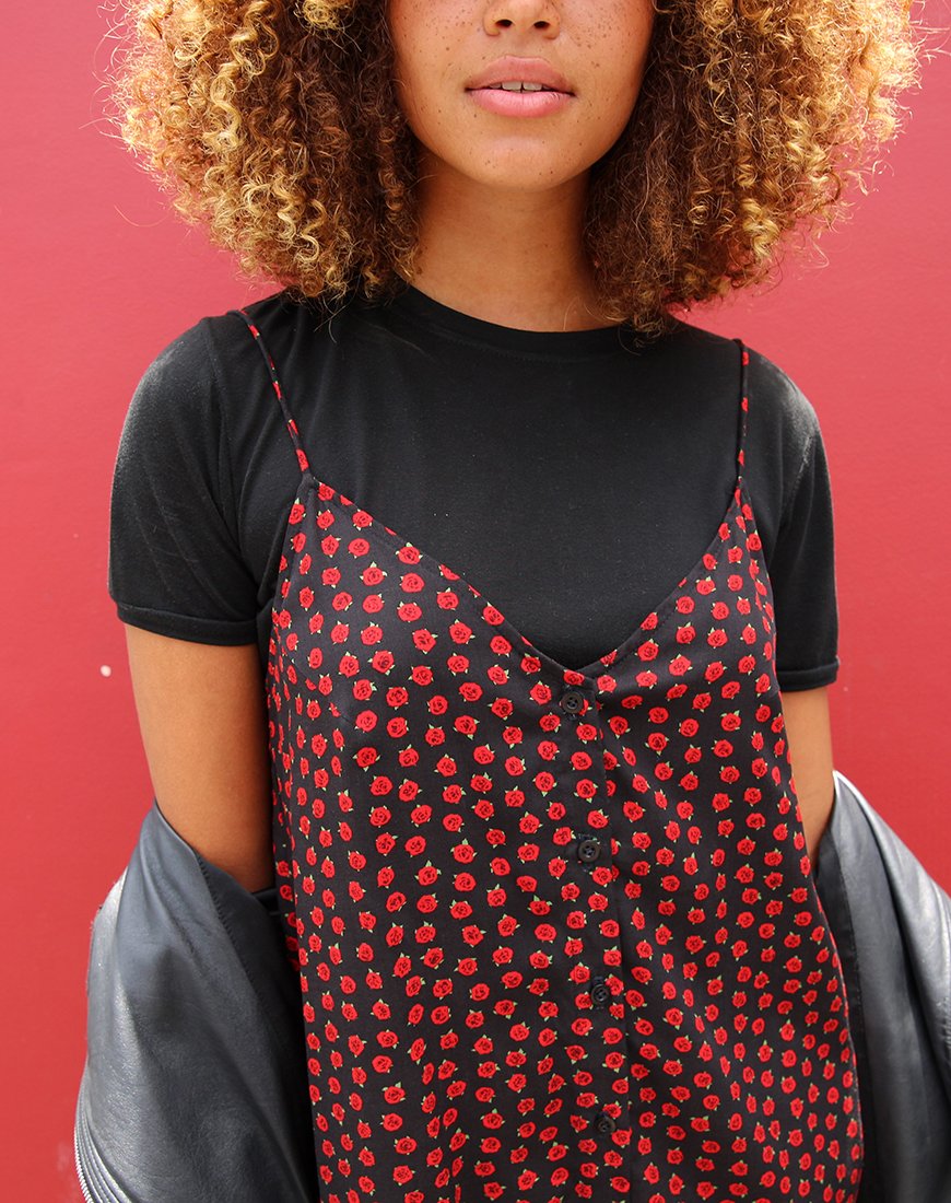 Immagine di Sanna Slip Dress in Dotty Rose Nero