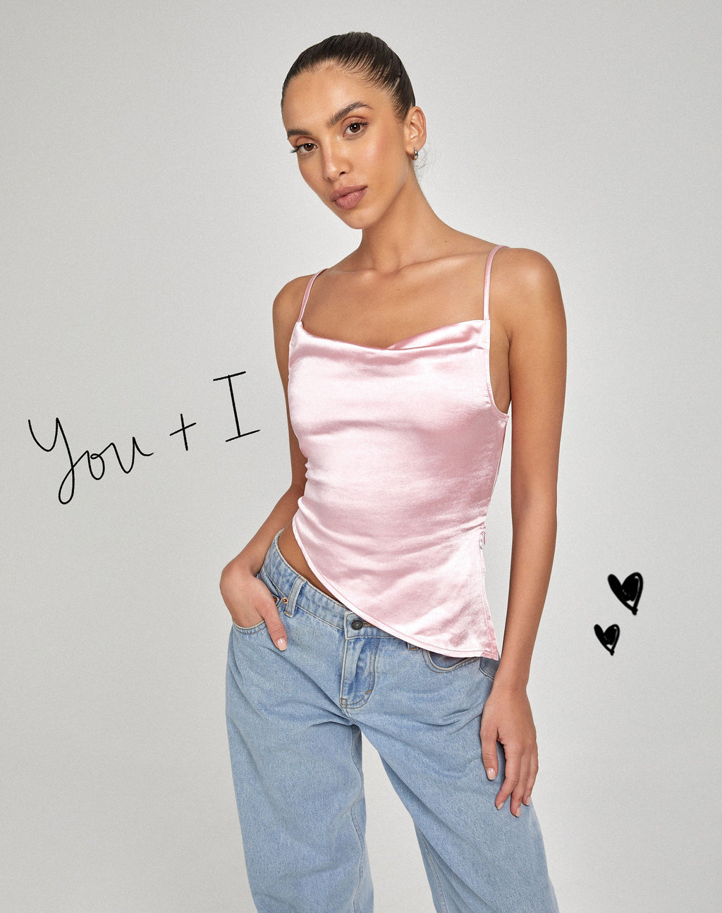 Top Sipin in rosa satinato