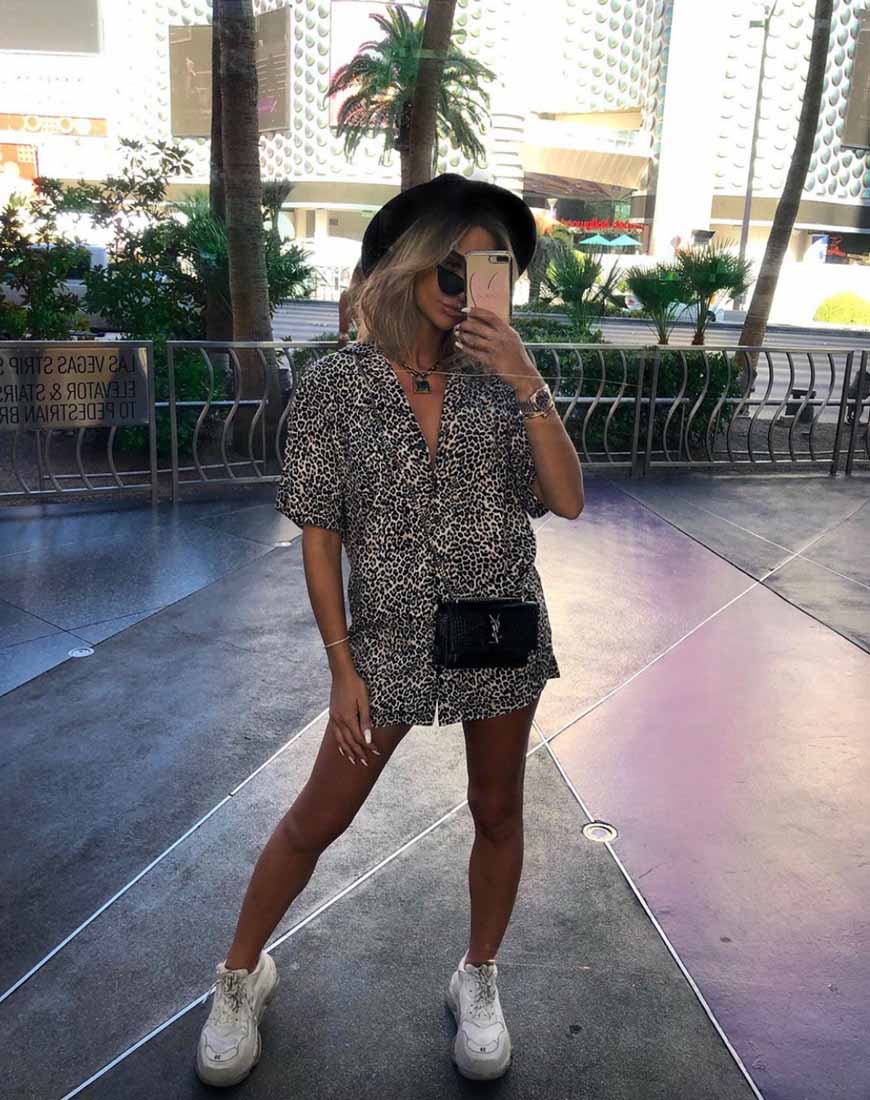 Immagine di Fresia Mini Dress in Brown Rar Leopard