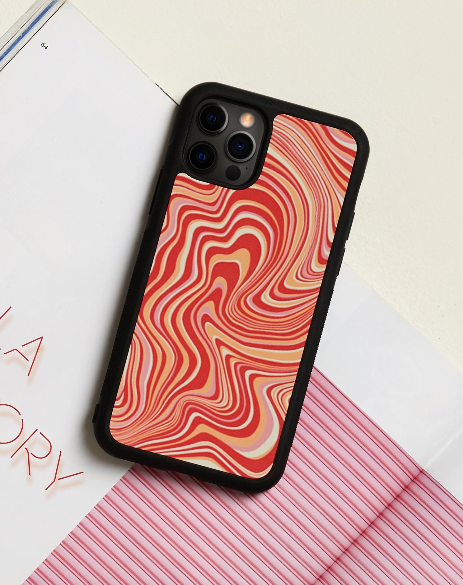 Immagine di Motel X Barbara Kristoffersen Custodia per Iphone in 70s Ripple in Tangerine
